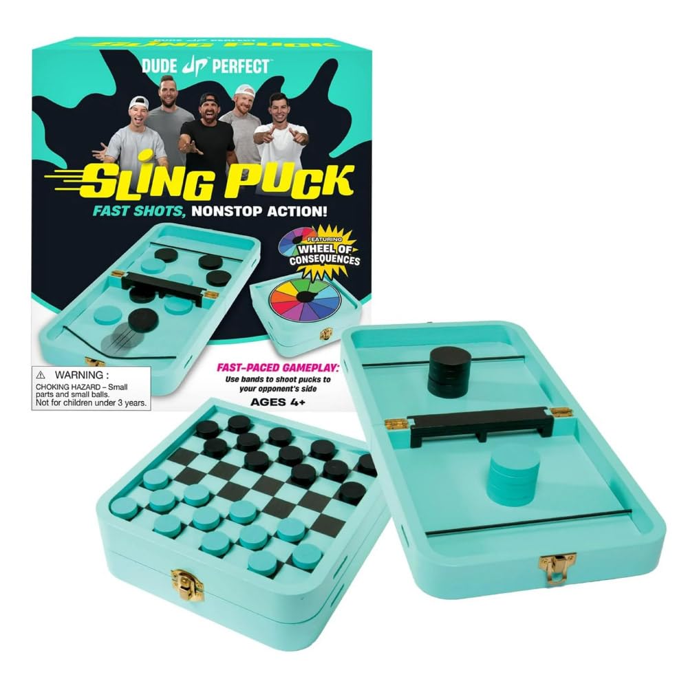 Dude Perfect Sling Puck board in action for fast family fun