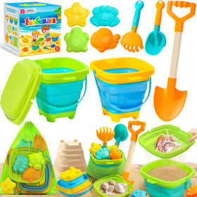 DUDUCOFU collapsible beach buckets for easy packing and sandcastle play.