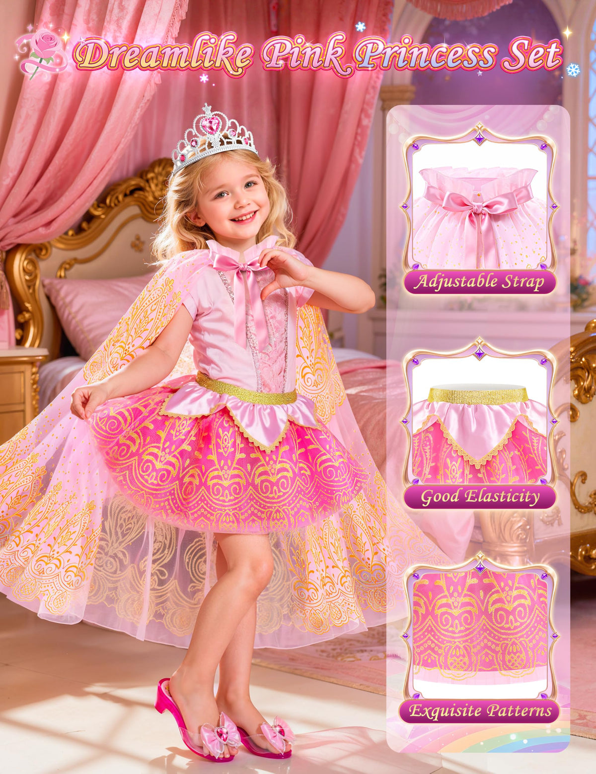 DUDUCOFU princess cape blue adds royal flair