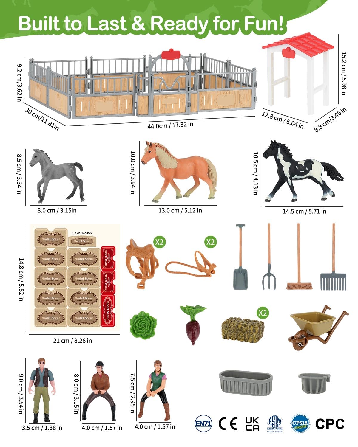 DuDuMo durable plastic construction meets EN71 and CE for safe play.