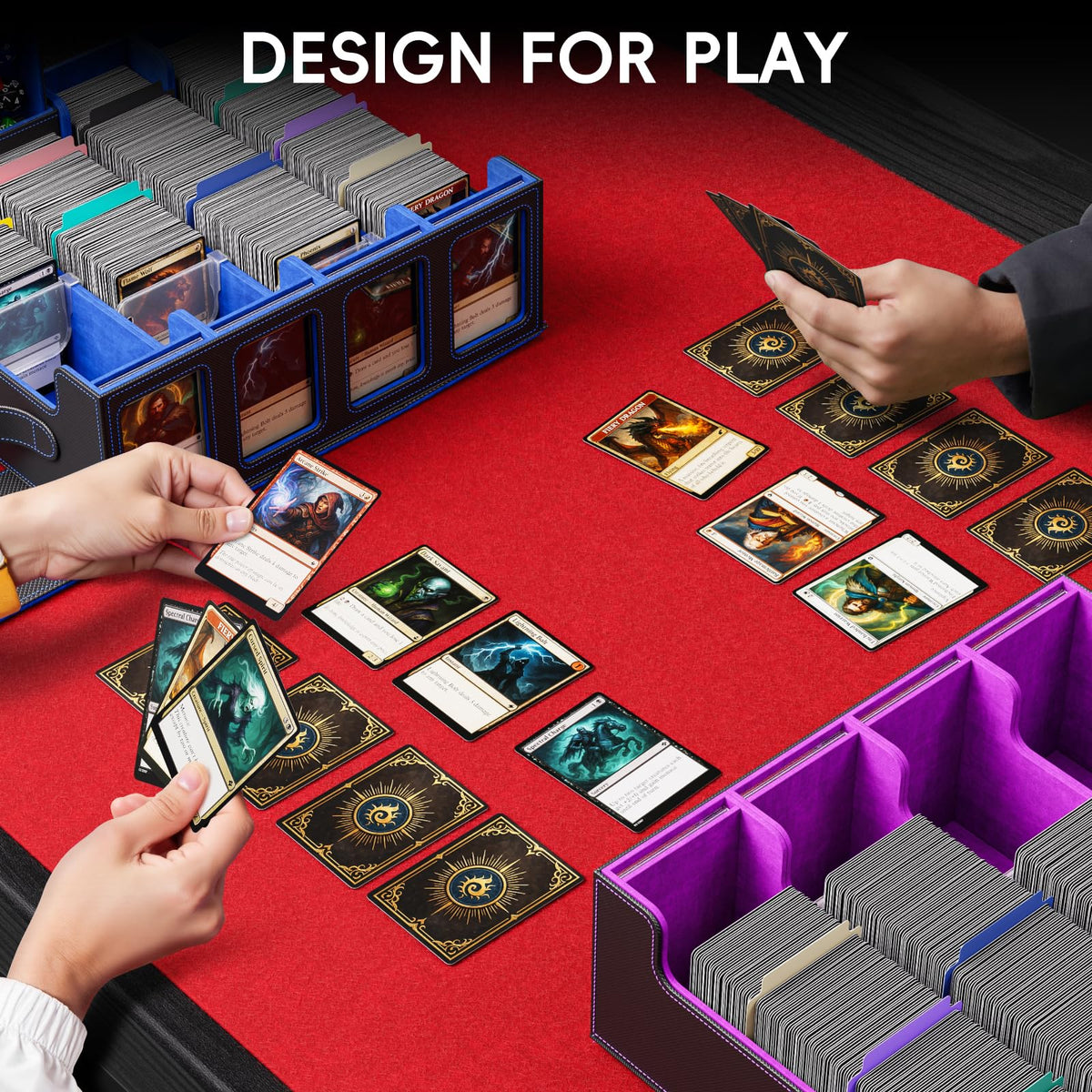 Dufvrpe trading card storage box 30 color labels organize categories.