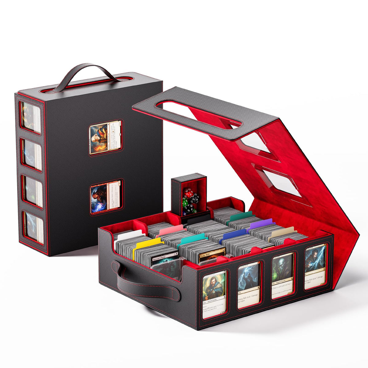 Dufvrpe card storage box capacity view showing space for 3500+ cards