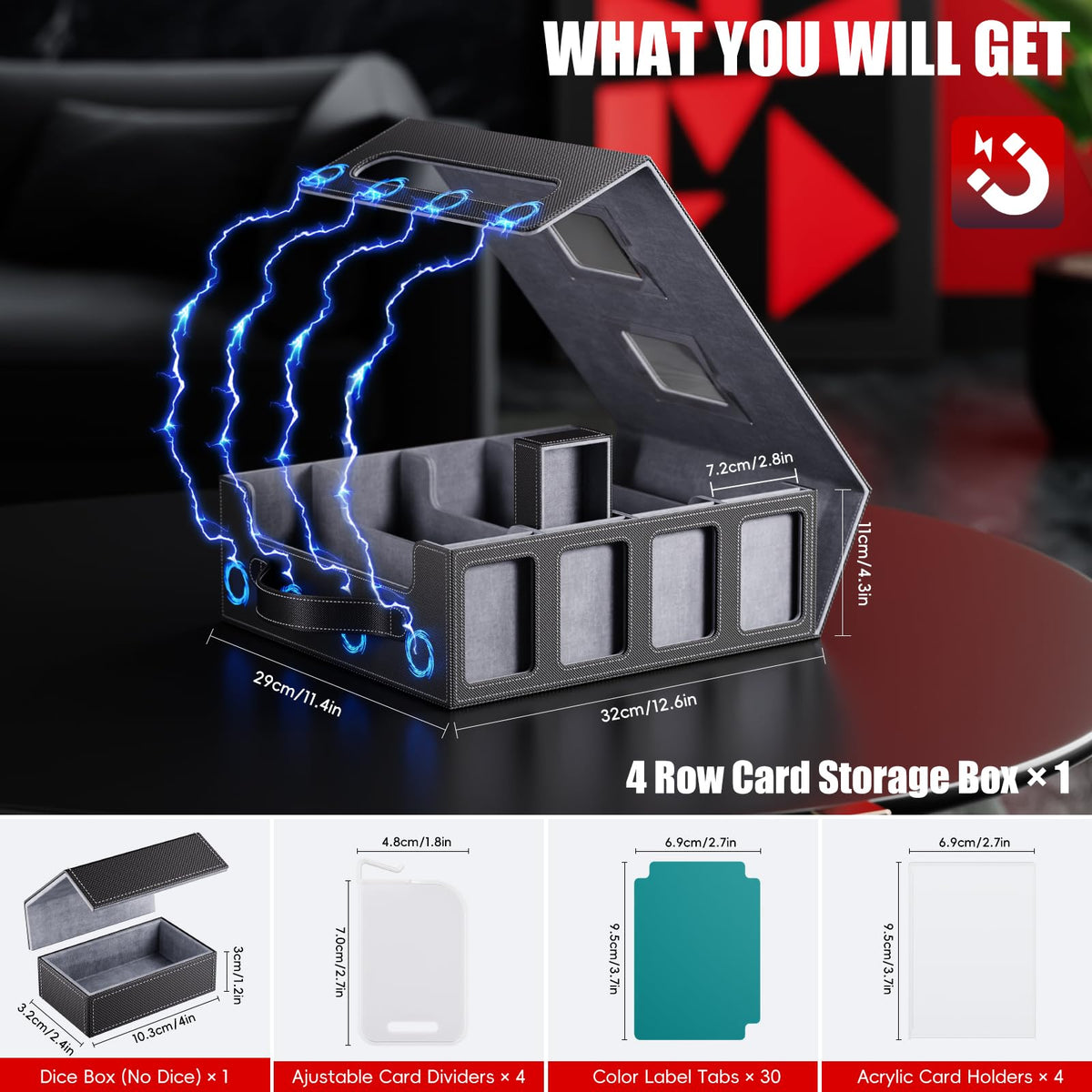 Dufvrpe storage box handle design provides secure, comfortable carrying.