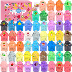 DUJUANHUA butter slime kit with 54 packs for group play and party favors
