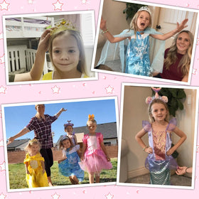 Dulsaera princess dress teal with gold trim, ideal for celebrations and twirl-ready moments.
