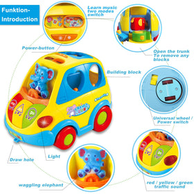 DUMMA bus detects obstacles and turns with flashing lights.