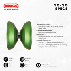Duncan Barracuda 58mm diameter supports precise balance.