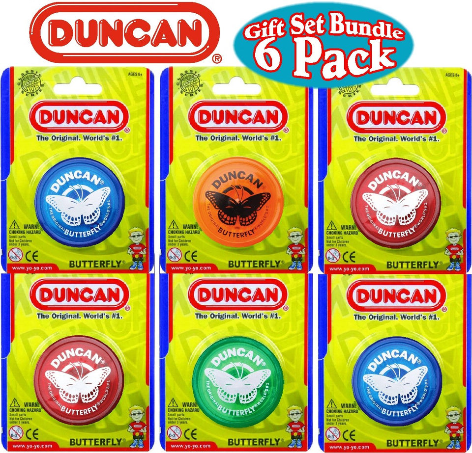 Duncan Butterfly Yo-Yo Set, 6-pack, colorful spins for beginners.