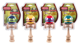 Duncan Komodo Kendama brand-logo close-up signifies authentic Duncan gear.