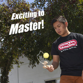 Duncan Maple Drop Pro Kendama tama in motion for mastering lunar and lighthouse tricks.