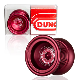 Duncan Roadrunner yo-yo dark red side view highlighting sleek profile for expert tricks