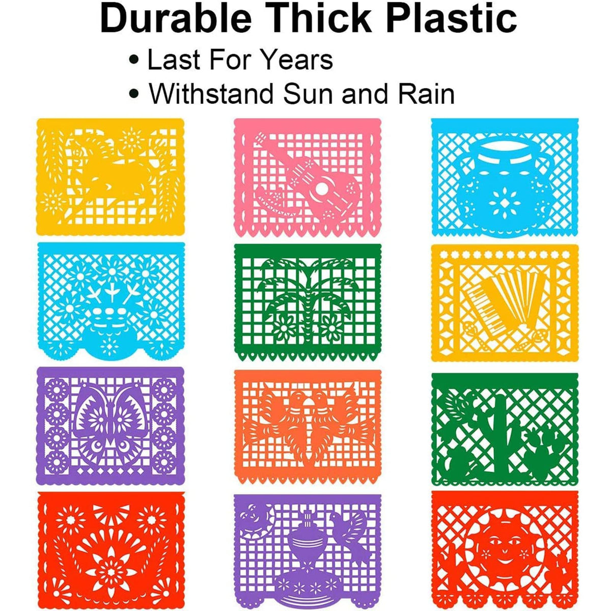 DUNCHATY banner pattern 02 features vivid papel picado motifs for Día de Muertos style.