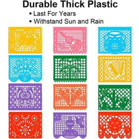 DUNCHATY banner pattern 02 features vivid papel picado motifs for Día de Muertos style.