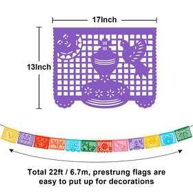 DUNCHATY Mexican banner pattern 03 shows bright panels ideal for outdoor parties.