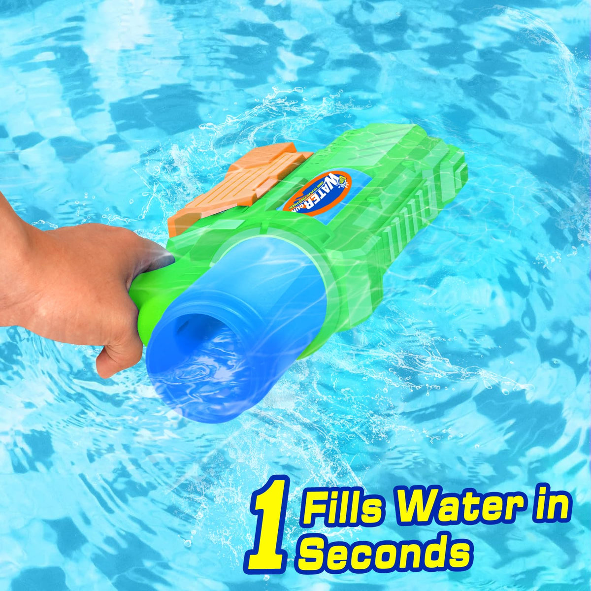 High-capacity tank reduces refills during play.