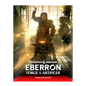 Dungeons & Dragons Eberron Forge of the Artificer book cover highlights invention for inspired gameplay.