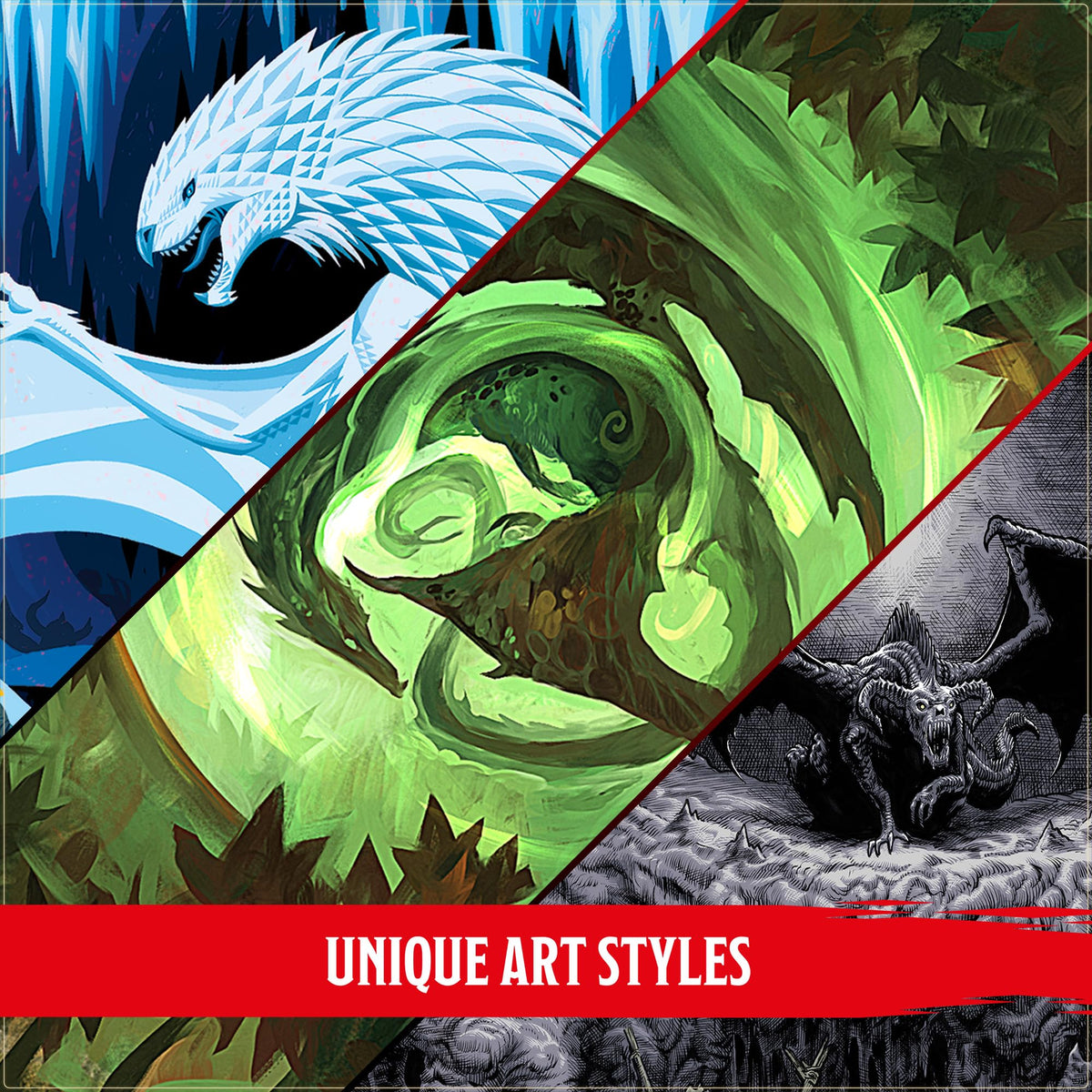 Dungeons & Dragons Dragon Delves gold dragon treasure artwork highlights gleaming rewards.