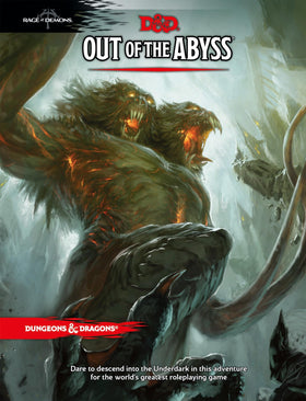 Dungeons & Dragons Out of the Abyss hardcover cover with dramatic Underdark art for epic campaigns.