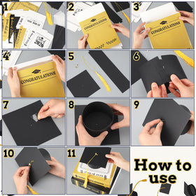 Dunzoom Paper book stack signs on table offer timeless accents for photos.