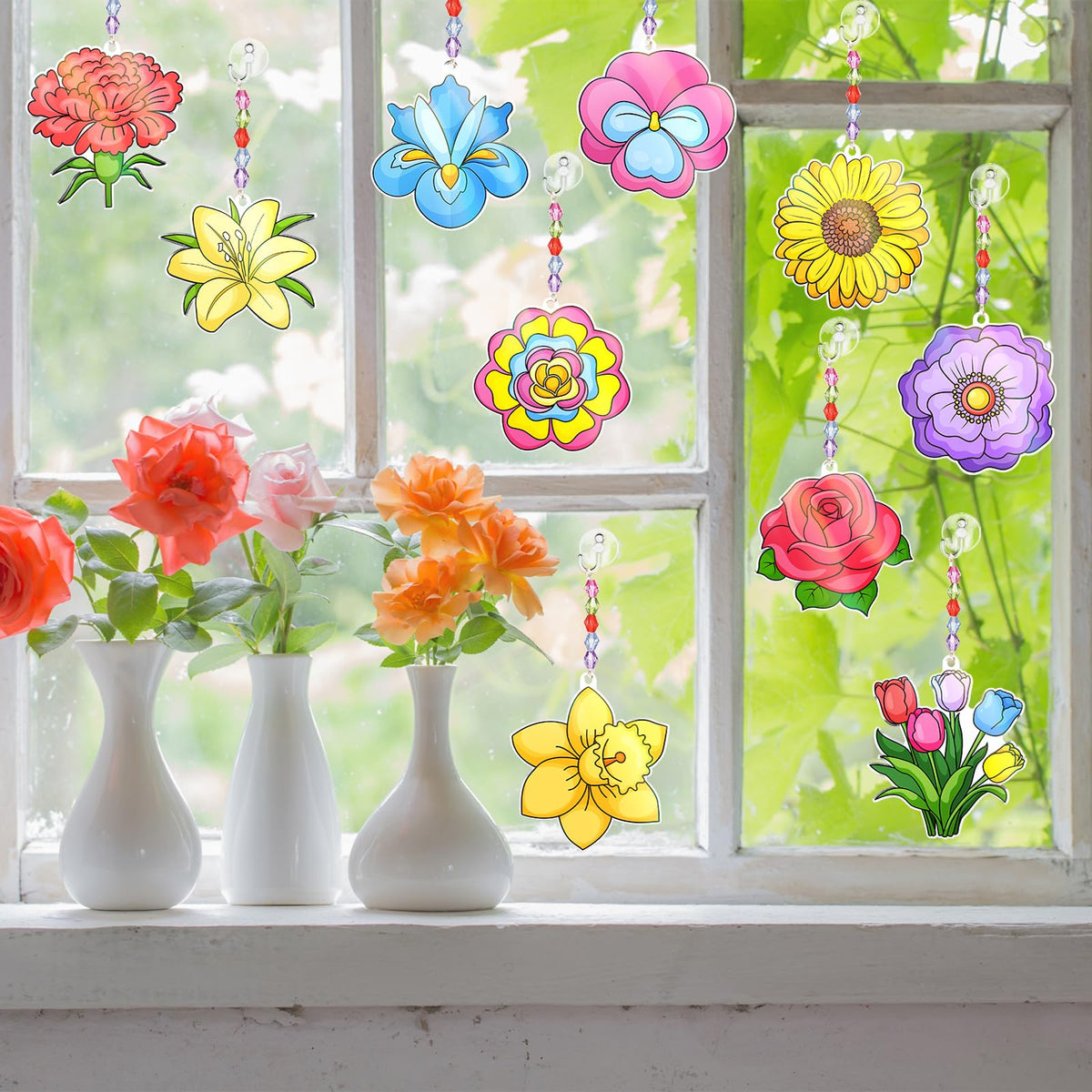 Dunzoom spring suncatchers pre-drawn design for easy painting and fun