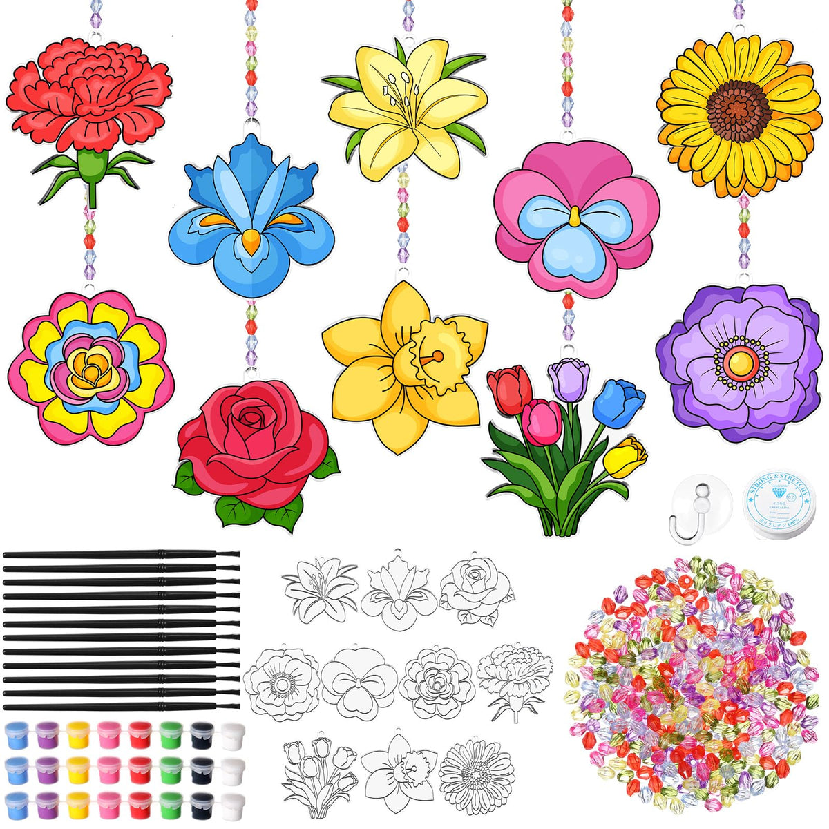 Dunzoom spring suncatchers tulip design brighten windows with sunlit color