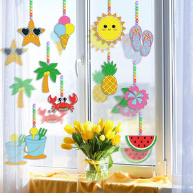 Dunzoom suncatchers kit shown displayed in sunlight for colorful home decor