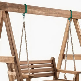Dunzy green beam connector for wooden swing sets
