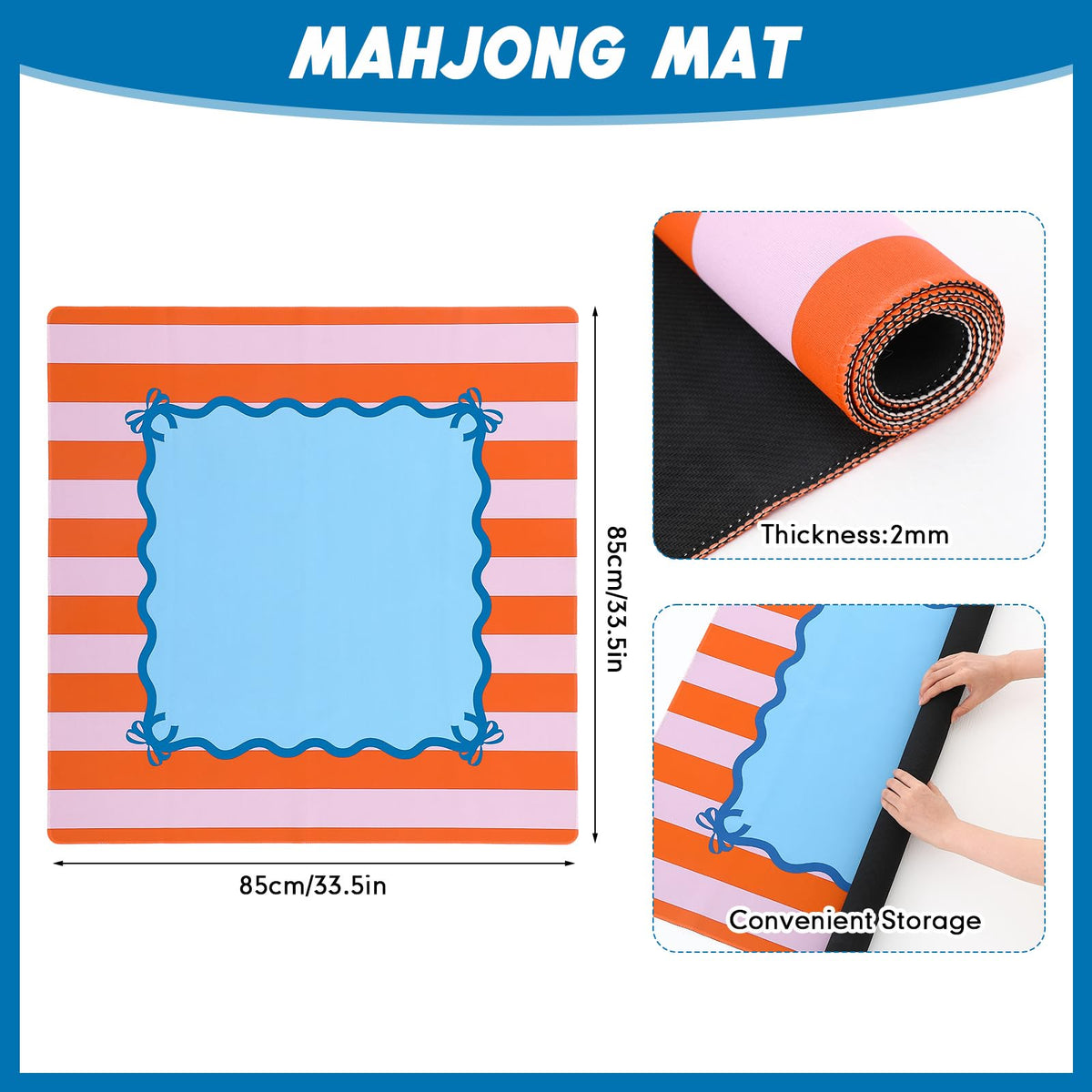 Dunzy mat's non-slip back keeps the surface steady during games.