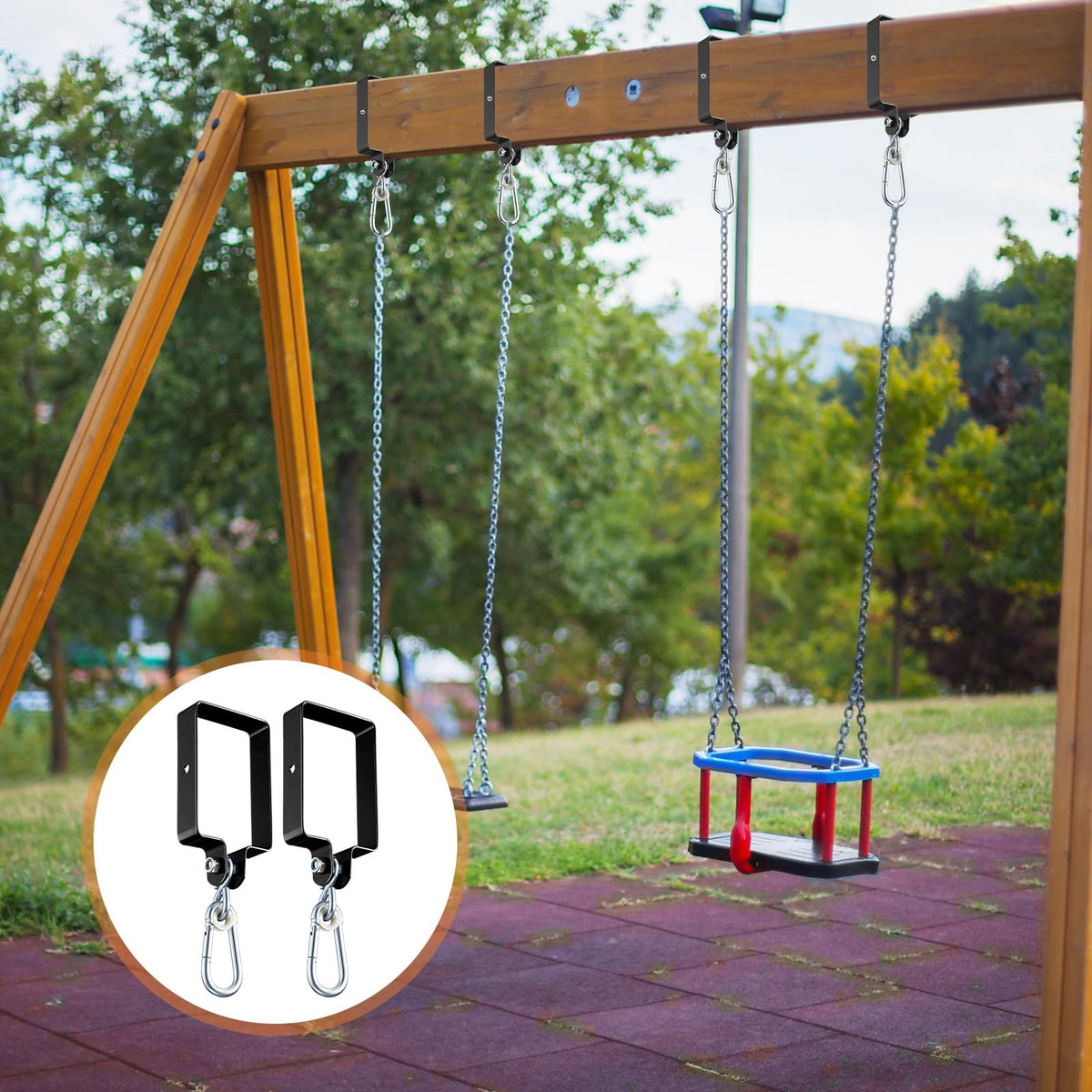 Dunzy playset brackets beam connector links swing sections securely.