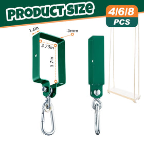Dunzy green snap hooks for secure, quick swing set repairs