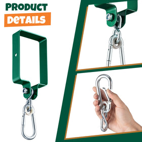 Dunzy swing hanger kit in green enables easy beam mounting