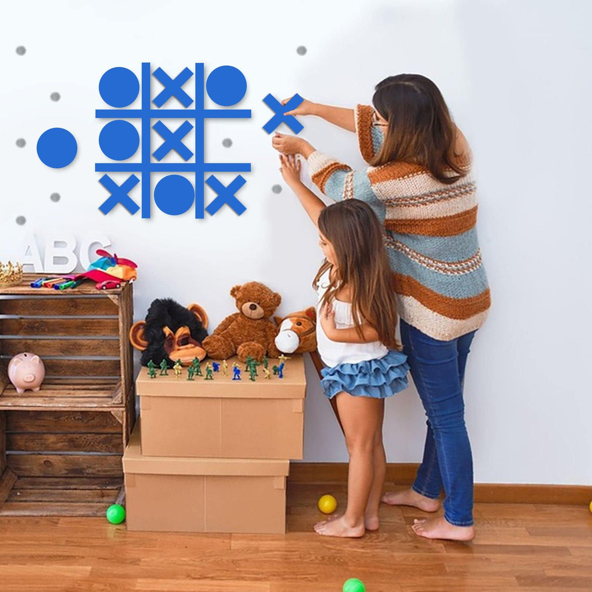 DUOLIYBC Classroom/office blue Tic Tac Toe wall-mount for quick breaks