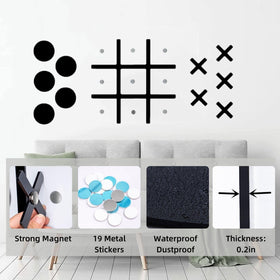 DUOLIYBC Magnetic Tic Tac Toe on-wall display with easy, damage-free setup.