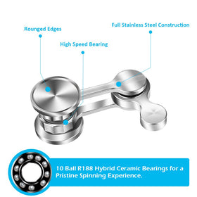 Duomishu ceramic-bearing pendulum spins with ultra-smooth rotation.