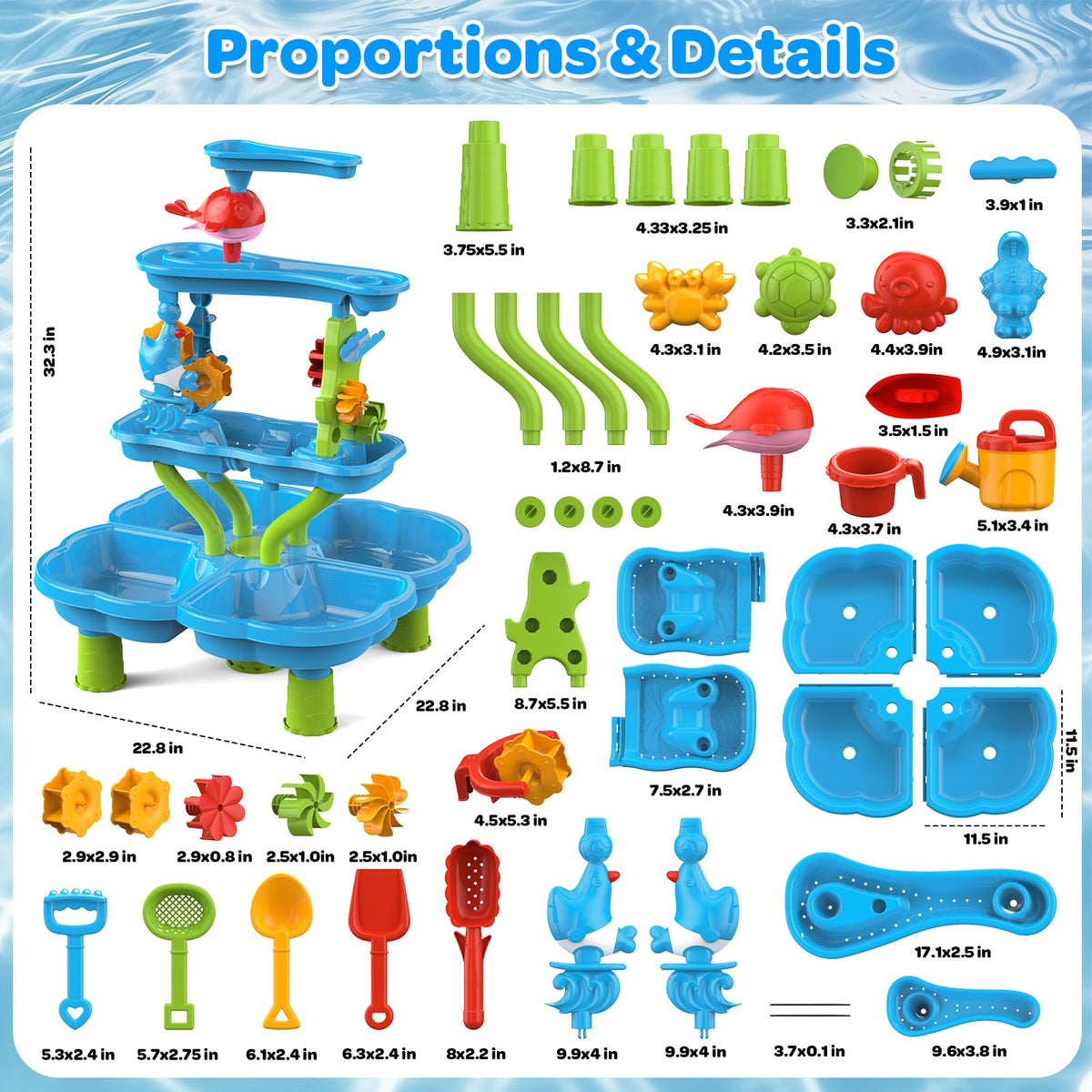 DUONIZAY Accessories for pouring and scooping on the water sand table.