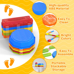 DUONIZAY Rainbow stepping stones blue stone for active outdoor or indoor play