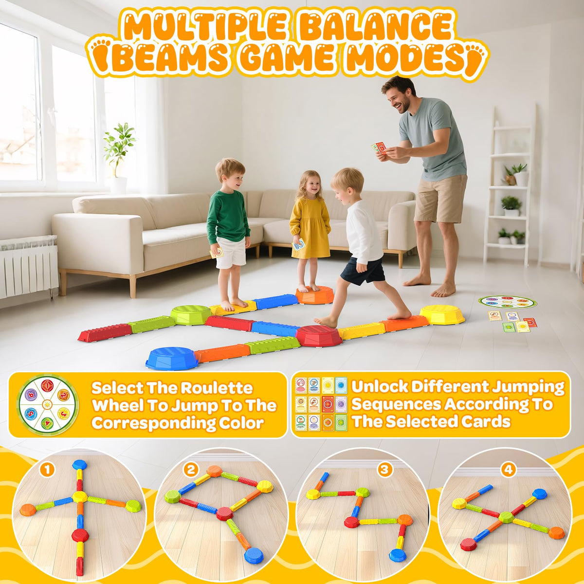 DUONIZAY Rainbow stepping stones non-slip texture for safe stepping
