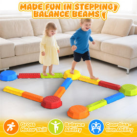 DUONIZAY Rainbow stepping stones orange stone for coordination and fun movement