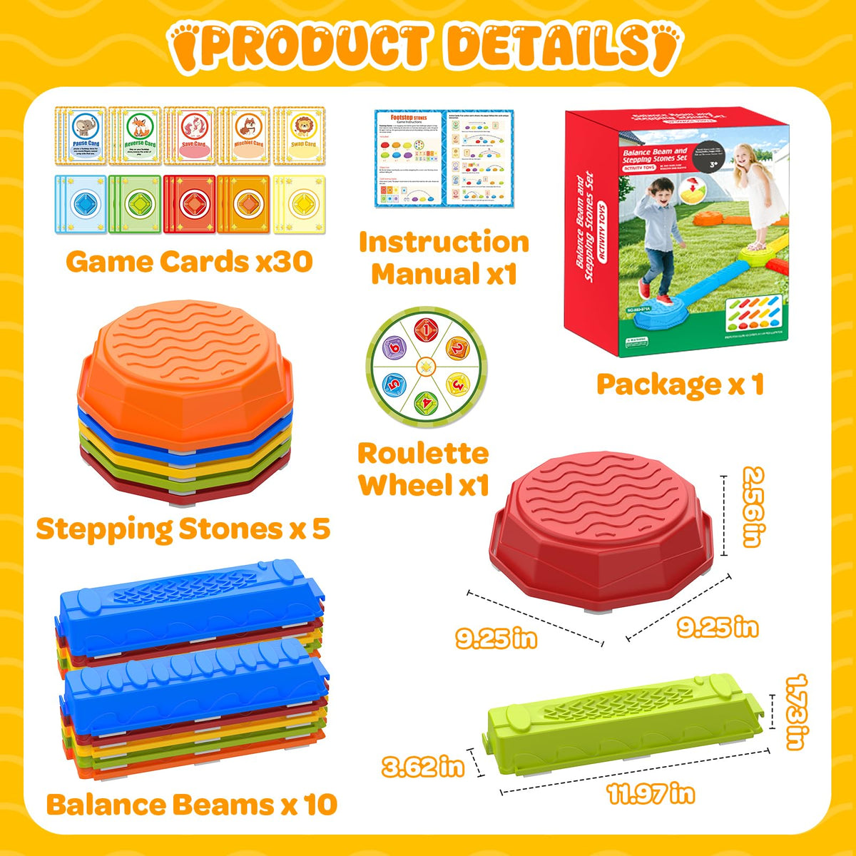 DUONIZAY Rainbow stepping stones spinner introduces extra game variety