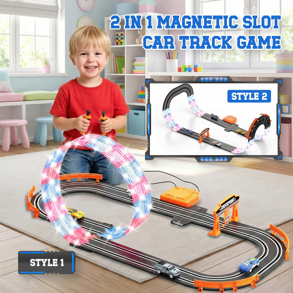 DUONIZAY track with LED flash effects enhances immersive racing atmosphere