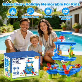 DUONIZAY Ocean Blue table fits indoors or outdoors with easy cleanup