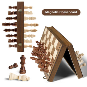 Durpeak solid wood chess board with reinforced hinges for durability