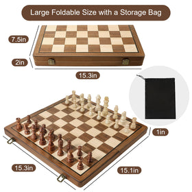 Durpeak wooden chess pieces storage slot holding pieces securely