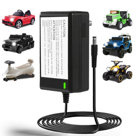 Dusk Fly 24V charger cord close-up with a 6 ft tangle-free cable for easy setup.