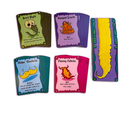 Vibrant beard wizard artwork spreads across the table inviting creative play.