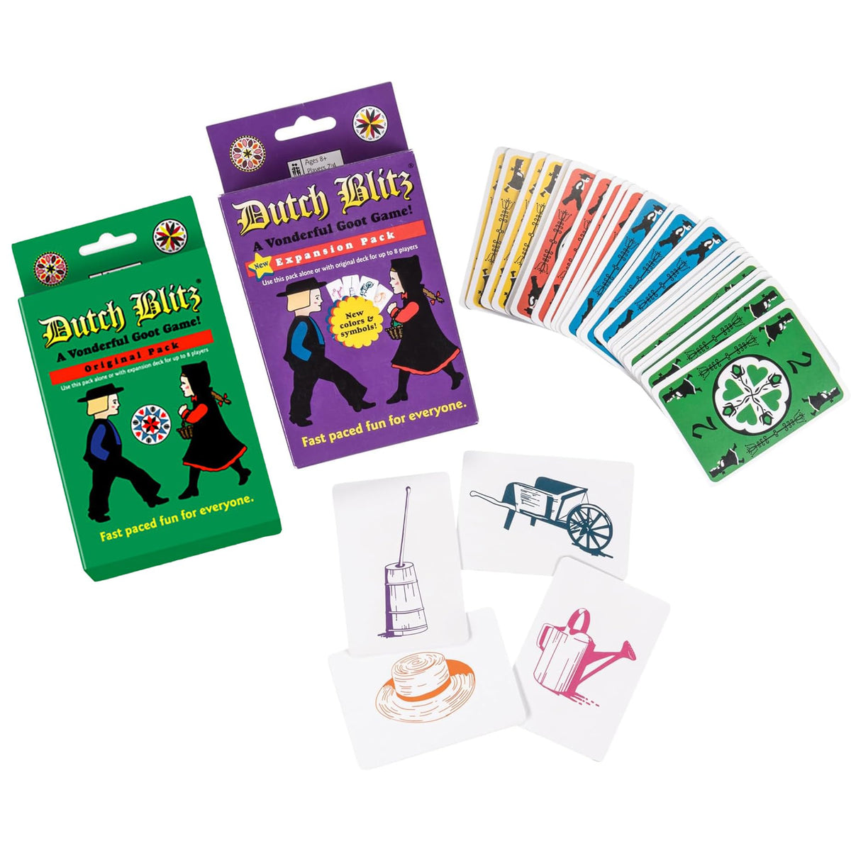 Dutch Blitz Original pack contents with bright cards and quick setup