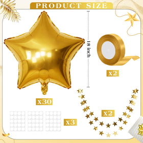 Duraaamo gold star banner complements ceiling decor for celebrations