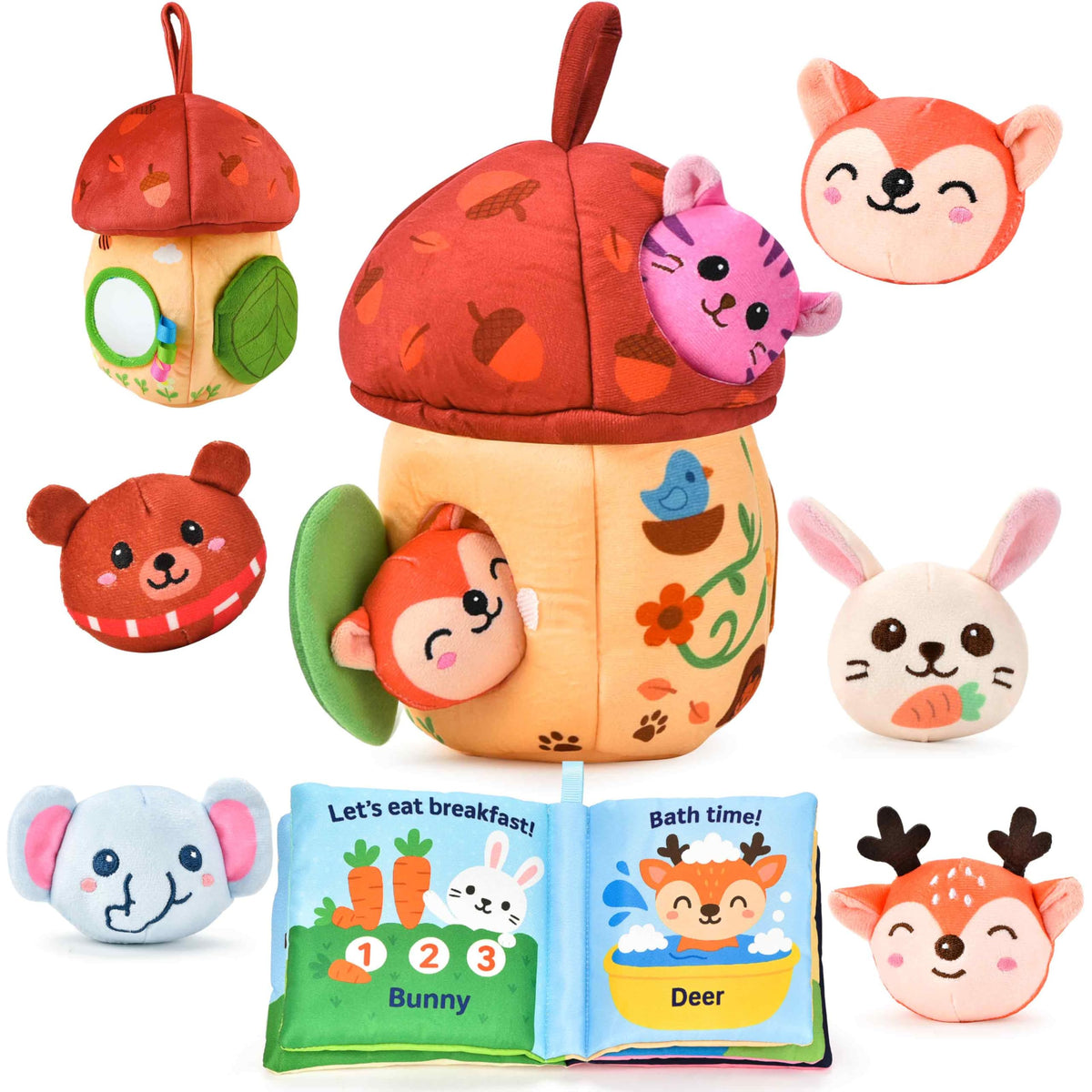 Duwagtry acorn house 8-in-1 sensory playset encourages hands-on exploration and fine motor skills.