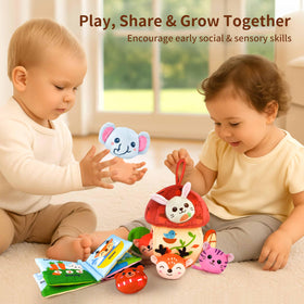 Duwagtry crinkle and rattle sounds enhance sensory exploration for babies.