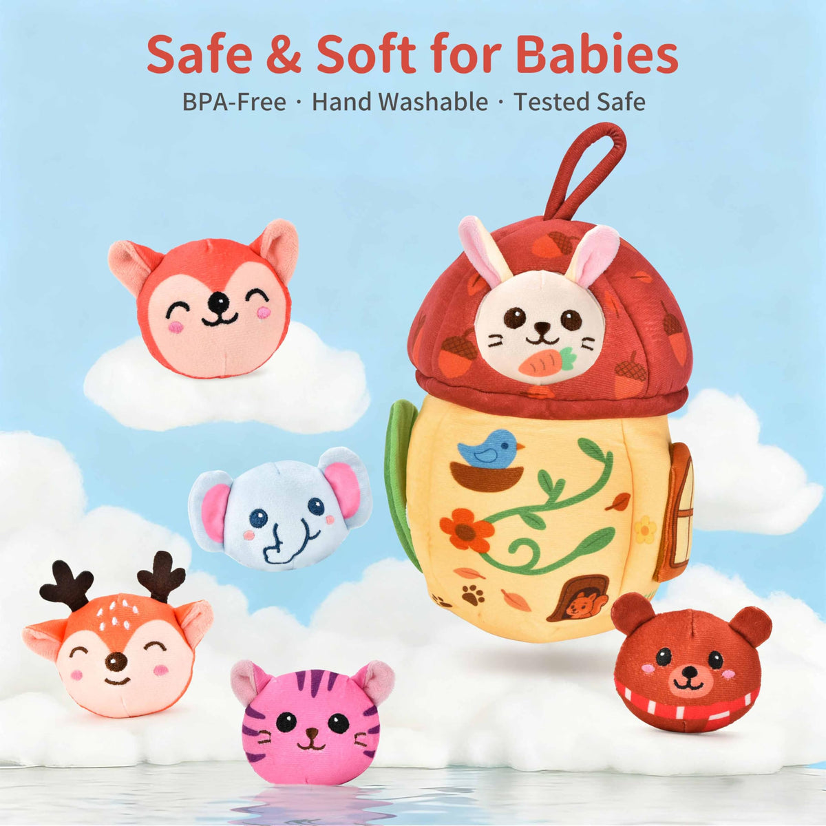 Duwagtry soft fabrics provide comfortable, baby-safe playtime experiences.